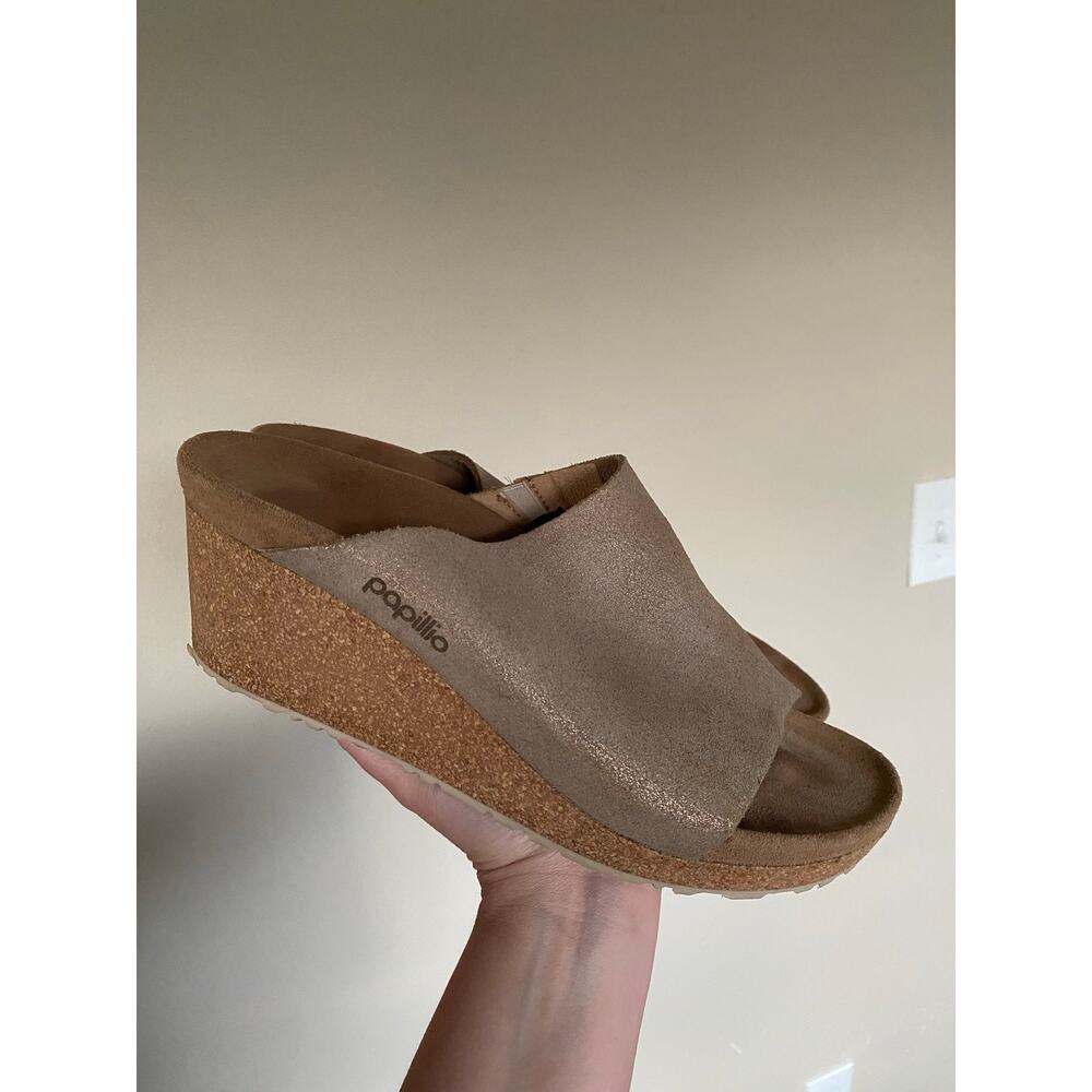 Birkenstock Papillo Namica wedge sandals washed metallic 41/ womens 10 narrow